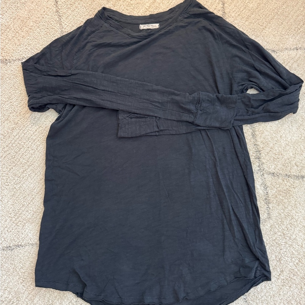 We The Free Long Sleeve Tee - Washed Black